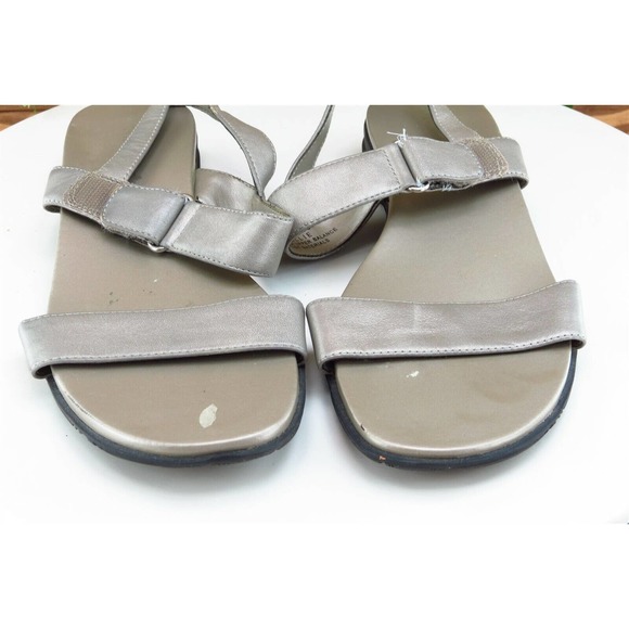 Madeline Sz 7 M Gray Ankle Strap Leather Women Sandals - Picture 2 of 8